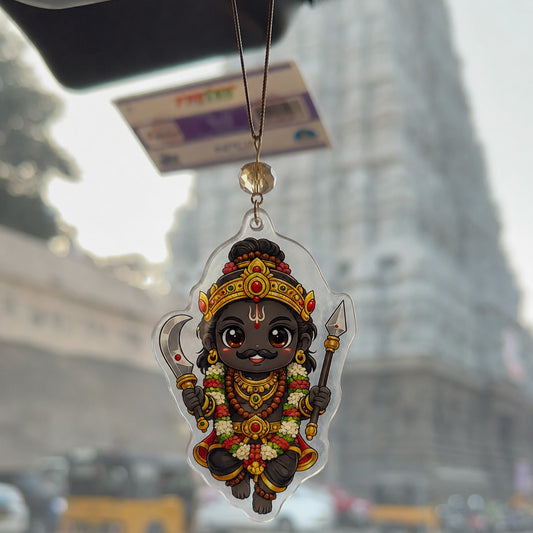 Karupasamy Car Hanging Ornament | Karuppasamy Acrylic Rear View Mirror Hanging
