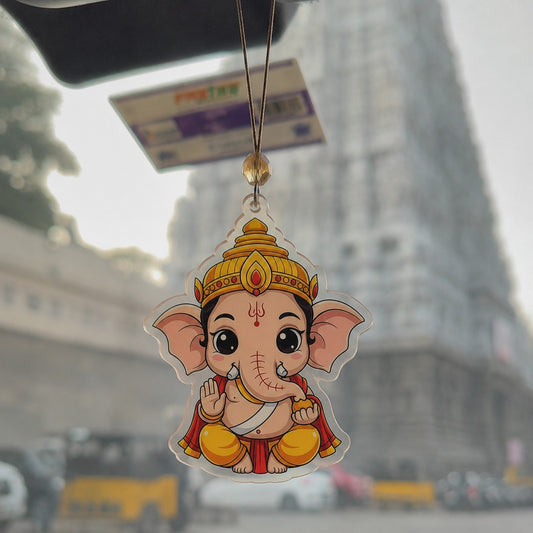 Vinayagar Car Hanging Ornament | Lord Ganesha Acrylic Rear View Mirror Hanging