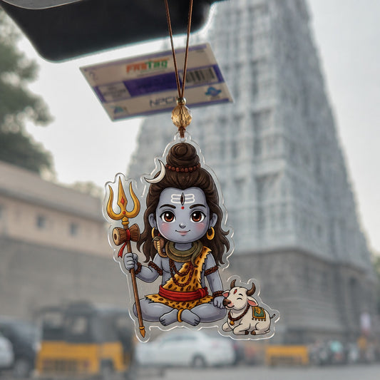 Sivan Car Hanging | Acrylic Hindu Car Decor Ornament