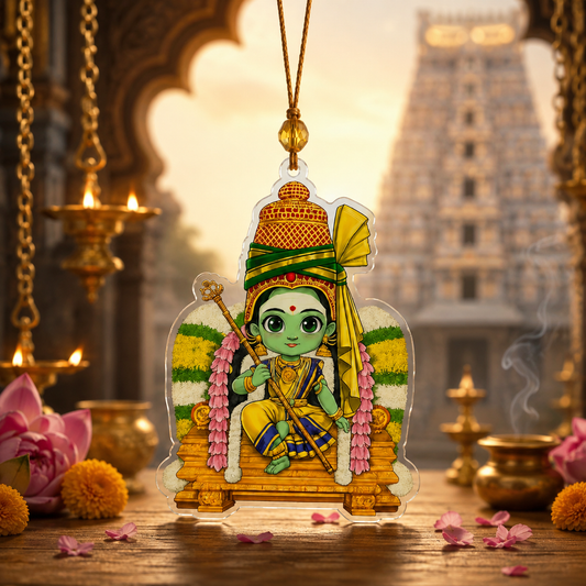 Meenakshi Amman Car Hanging | Acrylic Hindu Car Decor Ornament